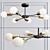 Modern 6-Lamp Chandelier 3D model small image 2