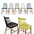Modern Spindle Dining Chair 3D model small image 2