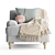 Elegant Rose Fabric Armchair 3D model small image 2