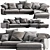 Holden Modern Sectional Sofa 3D model small image 1