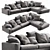 Holden Modern Sectional Sofa 3D model small image 2