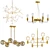 Modern Gold Chandeliers Collection 3D model small image 1