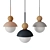 Natural Wood Pendant Light 3D model small image 3