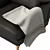 Leather Armchair with Woolen Throw 3D model small image 2