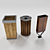 Wooden Trash Bin Set 3D model small image 1