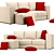 Sleek Fabric Sofa 3D model small image 1