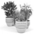 Modern Knisely Pot Planter Set 3D model small image 5