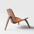 Iconic Shell Chair: Bent Plywood with Orange Upholstery 3D model small image 2