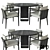 Elegant Kitale Table with Arne Chair Set 3D model small image 1