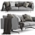 Indera Fauve Sofa: Modern Comfort at Its Finest 3D model small image 2