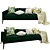 Elegant Green Velvet Sofa 3D model small image 1