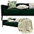 Elegant Green Velvet Sofa 3D model small image 2