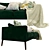 Elegant Green Velvet Sofa 3D model small image 3