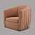 Aria Pleated Swivel Chair: Elegant Single Sofa 3D model small image 2