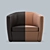 Aria Pleated Swivel Chair: Elegant Single Sofa 3D model small image 5