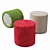 Velvet Pouf: Removable Cover, Customizable Size 3D model small image 1