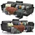 Premium Knit Plaid Sofa 3D model small image 3