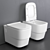 Sleek & Compact Wall Toilet 3D model small image 1