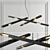 Elegant Brass Chandelier Trio 3D model small image 4