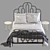 Art Deco Bed - 130x200cm Mattress Size 3D model small image 2