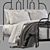 Art Deco Bed - 130x200cm Mattress Size 3D model small image 4