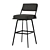 Stylish Upholstered Bar Chair 3D model small image 1