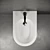 Ceramica Nova Simple Hanging Bidet 3D model small image 3