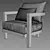 Luxurious Portofino Teak Lounge Chair 3D model small image 2