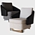 Minotti Lawson Medium Armchair: Sleek and Stylish 3D model small image 2