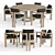 Teak Round Dining Table - 72" Portofino 3D model small image 1