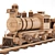 Classic Wooden Train Set 3D model small image 5