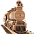 Classic Wooden Train Set 3D model small image 6