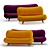 Dumbo Velvet and Leather Sofa 3D model small image 13