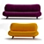 Dumbo Velvet and Leather Sofa 3D model small image 14