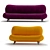 Dumbo Velvet and Leather Sofa 3D model small image 15