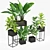 Modern Trio Black Planters: Enhance Your Space 3D model small image 2