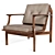 Handcrafted Walnut Lounge Chair 3D model small image 1