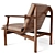 Handcrafted Walnut Lounge Chair 3D model small image 2