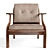 Handcrafted Walnut Lounge Chair 3D model small image 3