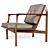 Handcrafted Walnut Lounge Chair 3D model small image 4