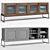 Modern Fluted Glass Walnut Cabinet 3D model small image 5