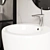 Sleek Monoblock Washbasin: Ceramica Nova 850 3D model small image 4