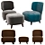 Luxury Odaline Chairs 3D model small image 1