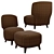 Luxury Odaline Chairs 3D model small image 4