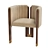 Elegant Upholstered Dining Chair 3D model small image 1