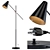 Sleek Black Gold Floor Lamp 3D model small image 1