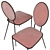 French Novani Chairs in Mint and Pink Colors 3D model small image 4