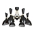 Elegant Modern Black Metal Chandelier 3D model small image 1