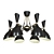 Elegant Modern Black Metal Chandelier 3D model small image 2