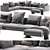 1333 Flamingo Zanotta Modular Sofa 3D model small image 1